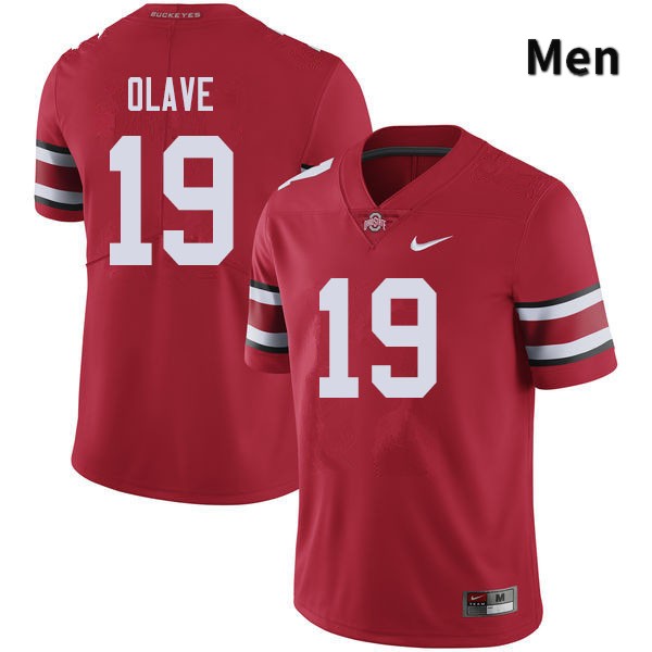 Ohio State Buckeyes Chris Olave Men's #19 Red Authentic Stitched College Football Jersey